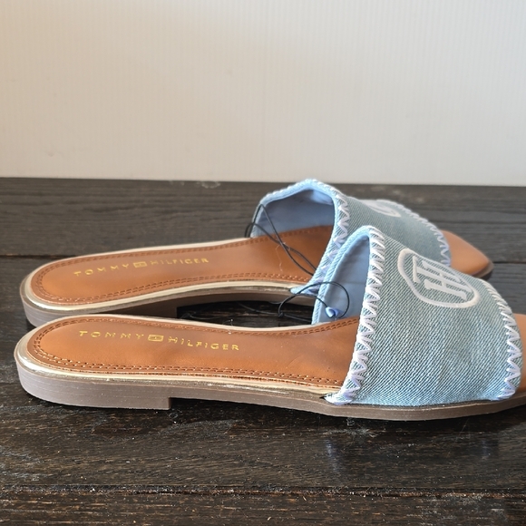 Tommy Hilfiger Women's Blue Slide Sandals - Picture 4 of 10